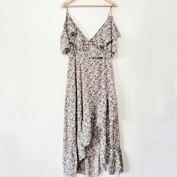 Vintage Dresses & Skirts - 2XL Floral Cold Shoulder Maxi Dress